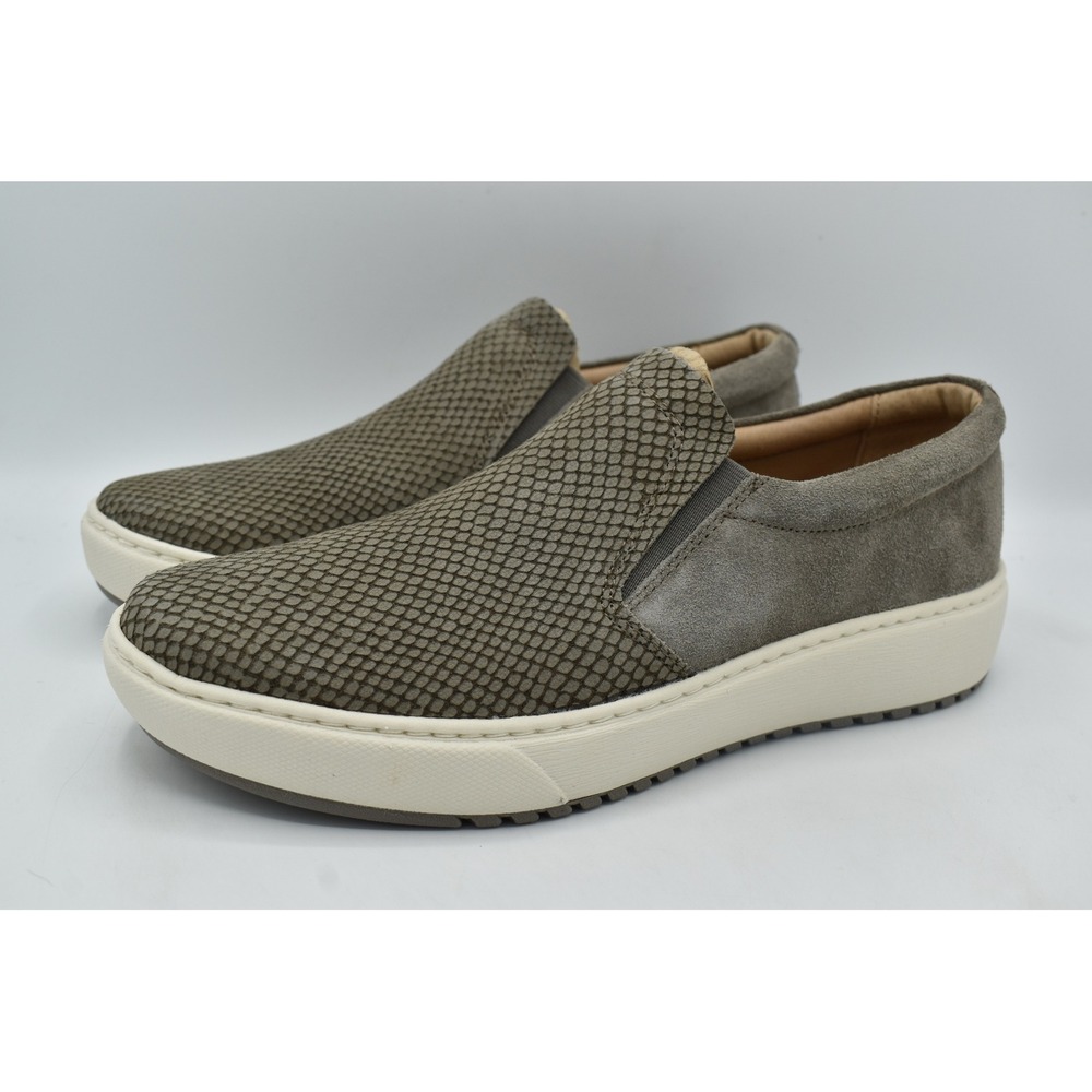 Sofft Womens 10 Grey Snakeskin Leather‎ Suede Platform Loafers Sneakers Shoes